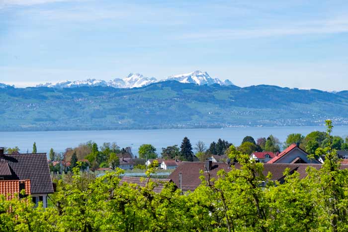 Blick über den Bodensee zum Alpstein